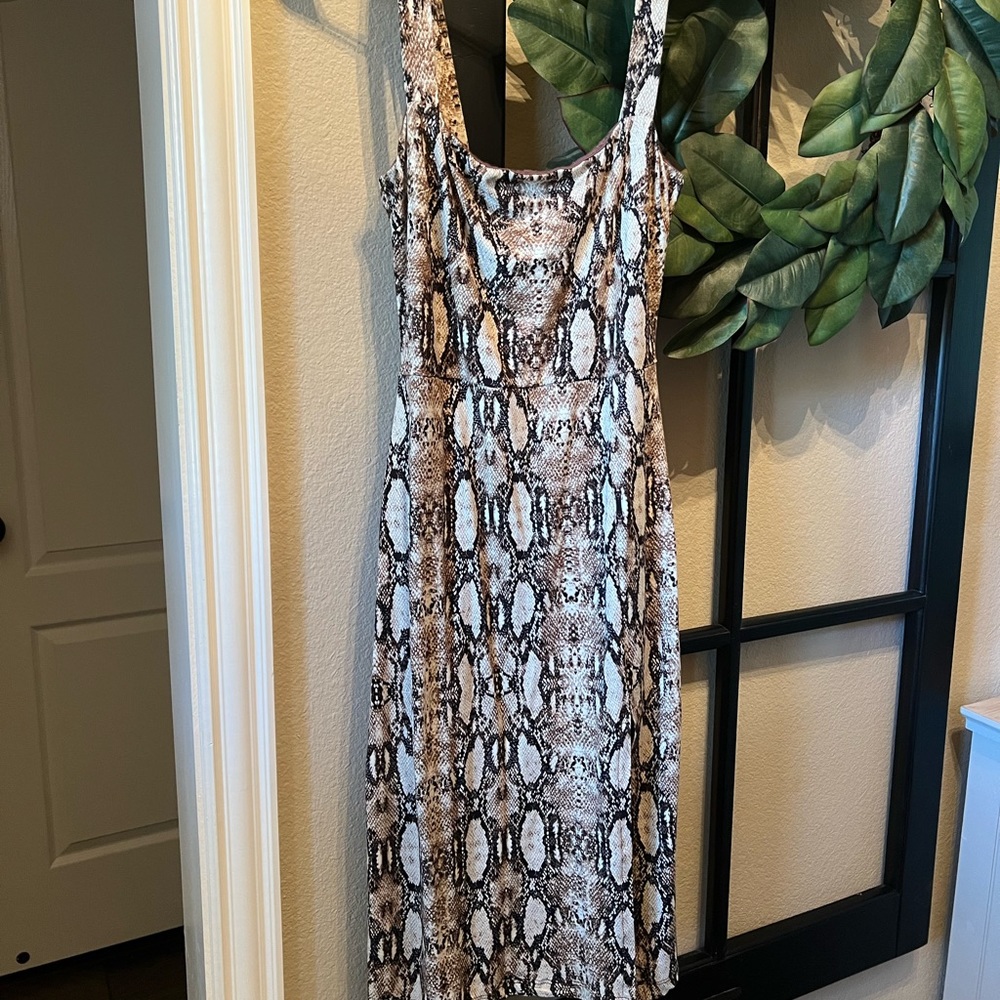 Snake Print Body Con Dress
